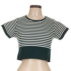 Aerie Black and Cream Striped Top